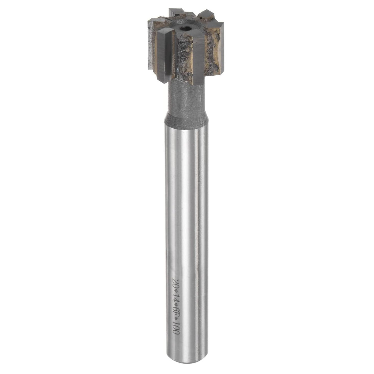 T-Slot Milling Cutters, 14mm Depth 20mm Cutting Dia 12mm Shank Tungsten Carbide Tip 6 Flutes T Slot End Mill for Stainless Steel Copper Aluminum