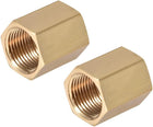Brass Pipe Fitting Connector Straight Hex Nipple Coupler G3/8 X G3/8 Female Thread Gold Tone 2pcs