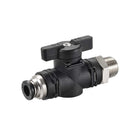 Pneumatic Ball Valve, G1/4 to 6mm Inner Diameter, for Air Flow Control, Plastic Nickel Plated Brass Black