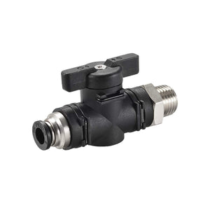 Pneumatic Ball Valve, G1/4 to 6mm Inner Diameter, for Air Flow Control, Plastic Nickel Plated Brass Black