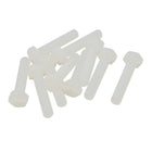 Hexagon M6 x 30mm Nylon Plastic Screw Threaded Fully Thread 10PCS RoHS