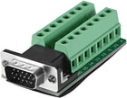 D-sub DB15 Breakout Board Connector 15 Pin 3-Row Male Port Solderless Terminal Block Adapter