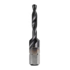 Combination Drill and Tap Bits Metric M4 x 0.7 Thread 1/4" Hex Shank TiAlN Coated Threading Screw Taps 6542 High Speed Steel Machine Drilling Tapping Tool Kit