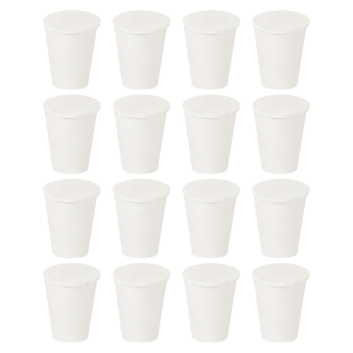 32Pcs Solid Rubber Stoppers, White 000# Tapered Lab Plugs Lab Seal Tube Stopper Plug for Industry and Laboratories, 13x8x17mm