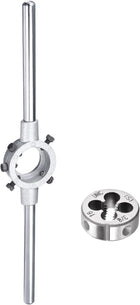 3/8-16 UNC Round Dies Machine Thread Threading Dies 1.2" OD Tool Steel, Die Stock Handle Wrench 30mm Dia M10-M11 Metric Round Die Holder