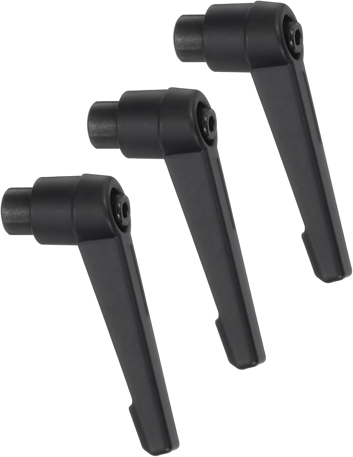 3Pcs M6 Adjustable Knobs Handle Female Thread Push Button Ratchet Quick Release Locking Rotating Bolt for Lathe Machinery, Black