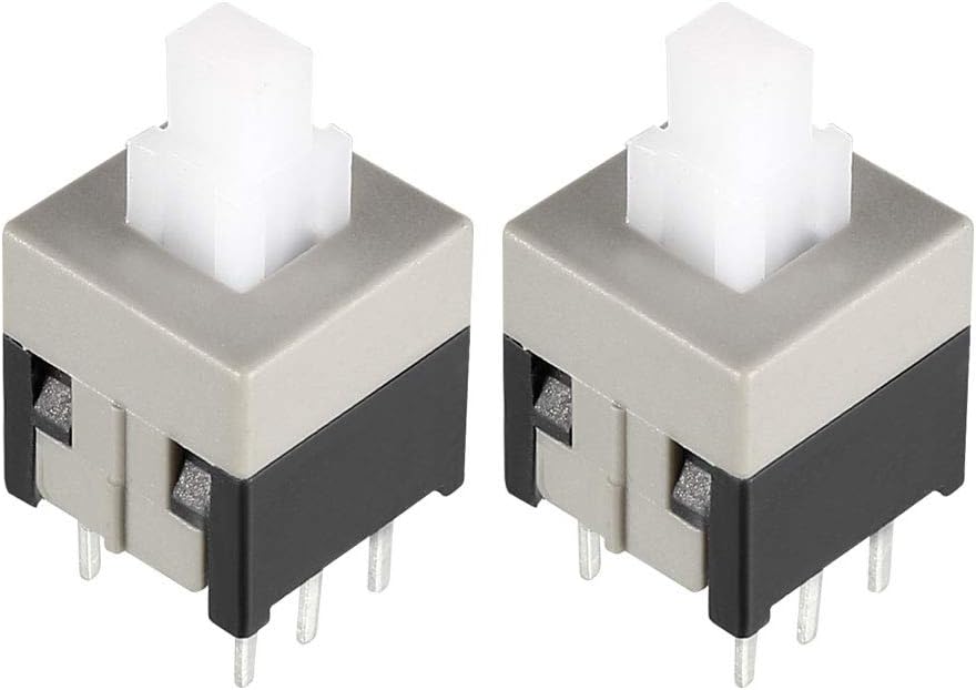 8.5x8.5x14mm PCB DIP Mounting Tact Tactile Push Button Switch Self Lock 6 Pin 10PCS