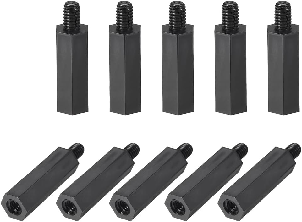 M4x30mm+6mm Male-Female Hex Nylon PCB Motherboard Spacer Standoff for FPV Drone Quadcopter, Computer & Circuit Board Black 120pcs