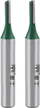 Router Bit 1/4" Shank 1/8" Cutting Dia Single Straight Flutes Carbide for Woodworking Milling Cutter Tool Green 2 Pcs