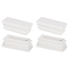 2 x 0.8 Inch Rectangle Plastic Plug, 4 Pcs White Pipe Tubing End Cap Plastic Plug Cap Insert Glide Insert for Metal Tubing Fence Table Chairs Furniture, White