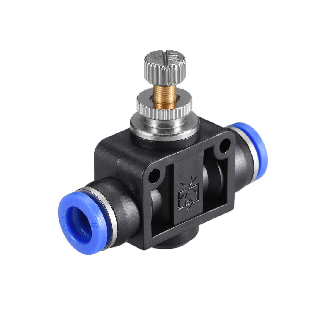 8mm OD Pneumatic Air Flow Control Valve with Push-to-Connect Fitting,Straight Air Pneumatic Flow in-Line Speed Controller Valve,2pcs