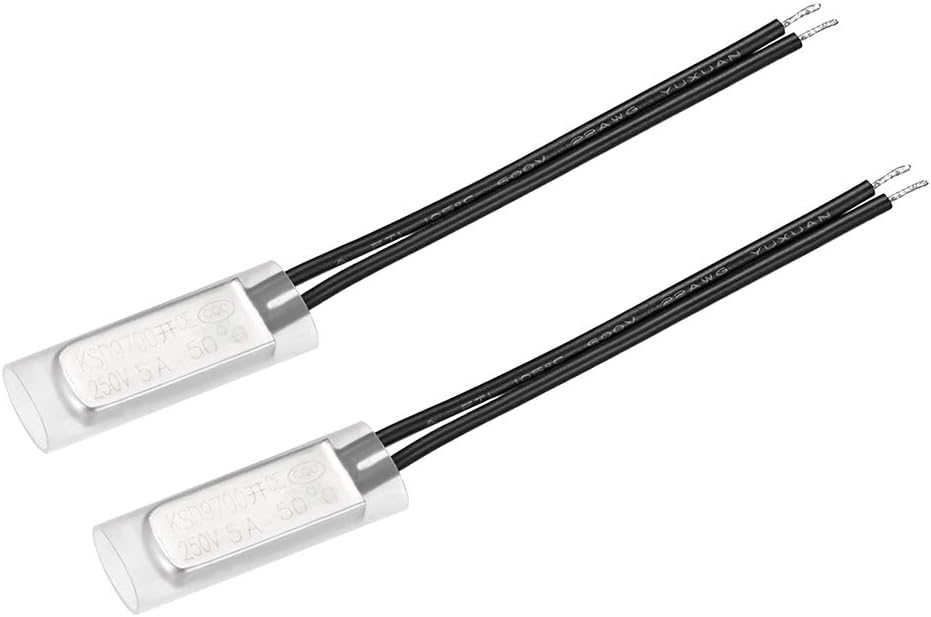 KSD9700 Thermostat, 50℃ Normally Open Temperature Switch Thermal Switch, N.O 5A Metal Temperature Controller 2pcs