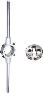 Die Stock Handle Wrench 38mm Dia M12-M14 Metric Round Die Holder, M12 x 1 Metric Round Die Machine Thread Threading Die 38mm OD Alloy Steel Right Hand