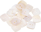 20Pcs Natural Shell Button, 2 Hole 13mm Square Mother of Pearl Buttons for Shirt Coats Suits Jacket Jeans Skirts DIY Sewing Crafts, White