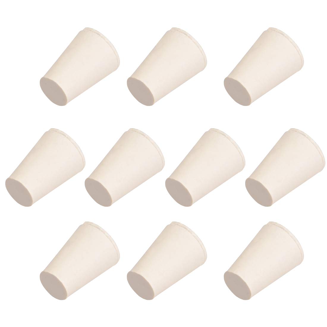 White Tapered Shaped Solid Rubber Stopper for Lab Tube Stopper Size 000 10Pcs