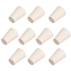 White Tapered Shaped Solid Rubber Stopper for Lab Tube Stopper Size 000 10Pcs