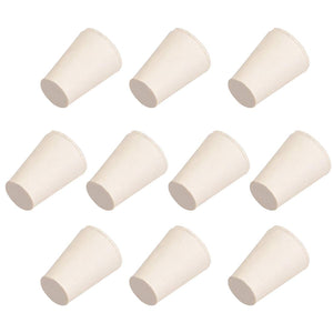 White Tapered Shaped Solid Rubber Stopper for Lab Tube Stopper Size 000 10Pcs