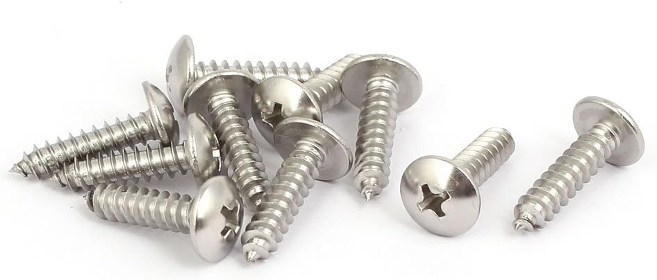 M5x20mm Thread 316 Stainless Steel Truss Phillips Head Self Tapping Screw 10pcs