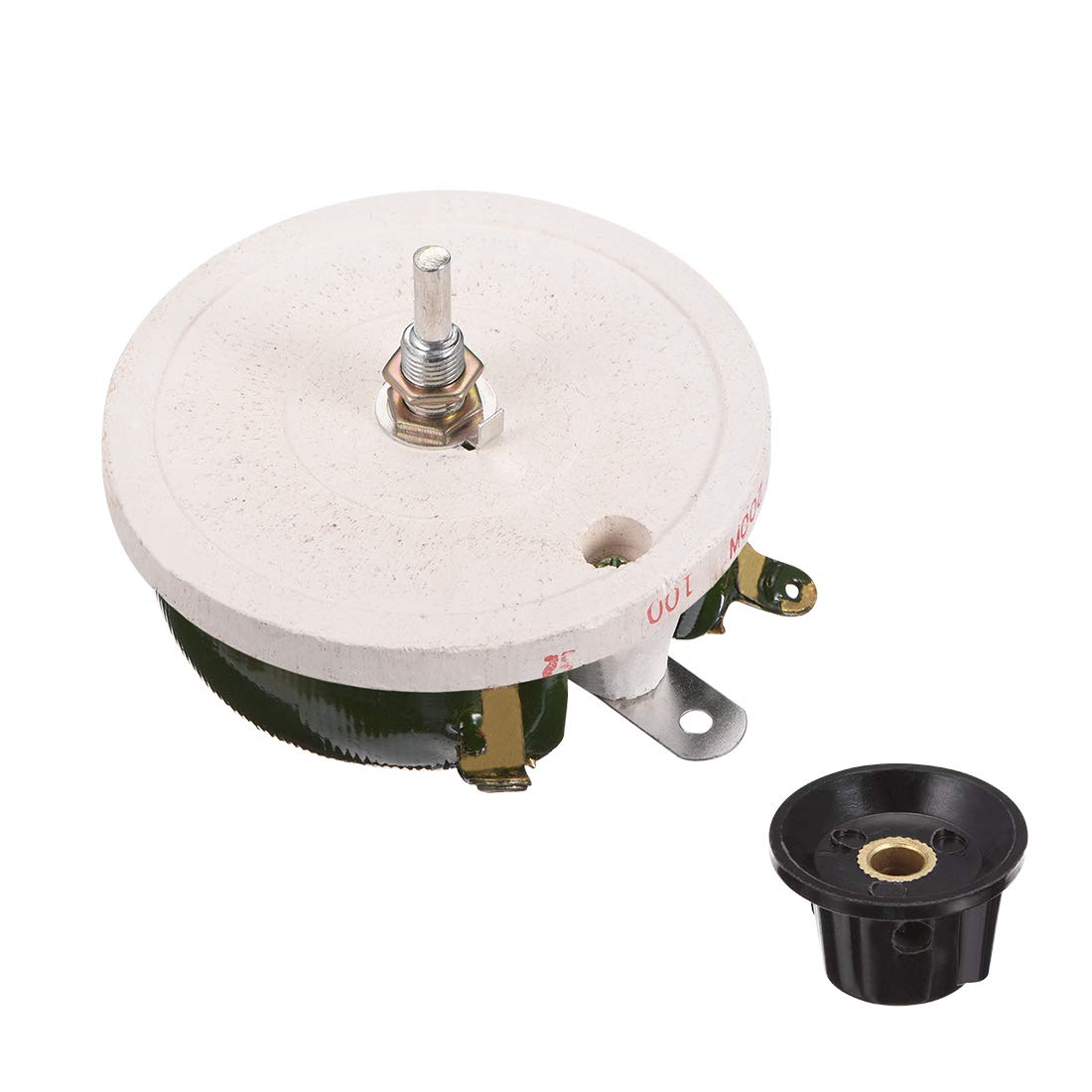 200W 100R Ohm Wirewound Ceramic Potentiometer Variable Rheostat Resistor with Knob
