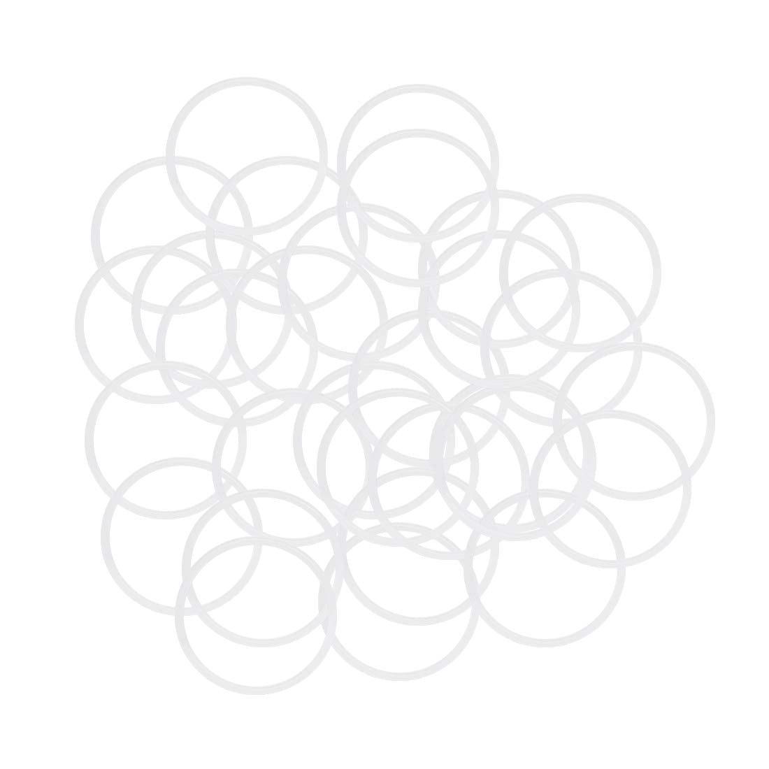 Silicone O-Rings, 27mm OD 24mm ID 1.5mm Width VMQ Seal Gasket for Compressor Valves Pipe Repair, White, Pack of 30