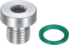 M8x1 Inner Hex Head Pipe Fitting Plug, Universal 304 Stainless Steel Thread Socket Plug with Green O-Ring for Terminate Pipe Ends or Replacement Drains