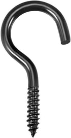 1" Screw Eye Hooks Self Tapping Screws Screw-in Hanger Eye-Shape Hooks Black 40pcs