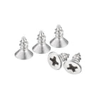 #4x3/16 Flat Head Sheet Metal Screws, 50pcs Phillips Drive Wood Screws 304 Stainless Steel Self Tapping Screws