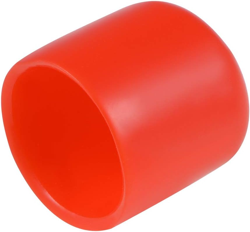 10pcs Rubber End Caps 21mm ID Round End Cap Cover Screw Thread Protectors Red
