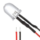 10Pcs 10mm Pre Wired LED, Red DC12V Clear Lens, Light Emitting Diodes