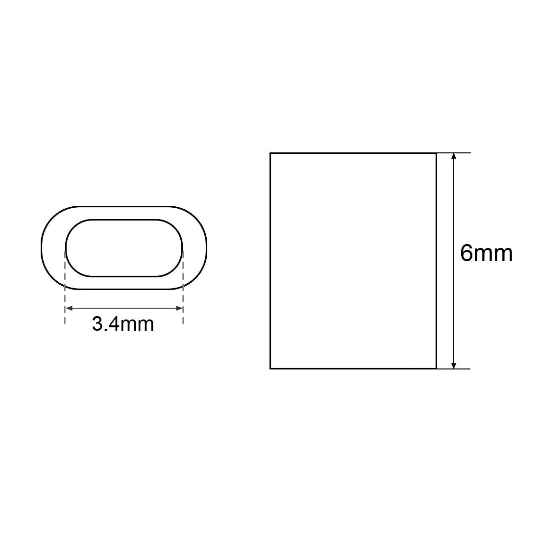 Aluminum Crimping Loop Sleeve Oval for 3/64" - 1/16" Wire Rope Pack of 100