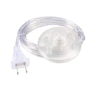 Inline Latching Foot Pedal Push Button Switch, Round Lamp Foot Control ON/Off Footswitch with 1.8M Wire Standard 2P Plug Clear