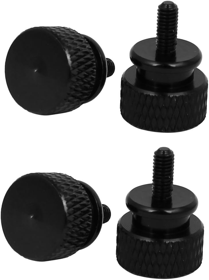 Computer PC Case M3x7mm Aluminum Alloy Knurled Thumb Screws Black 4pcs