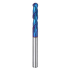 Ball Nose End Mill CNC Router Bit, 1/8" Radius 1/4" Shank Solid Carbide Coated Upcut Spiral 2 Flutes Cutter Milling Tool, 1/4" Dia 3" Total Length
