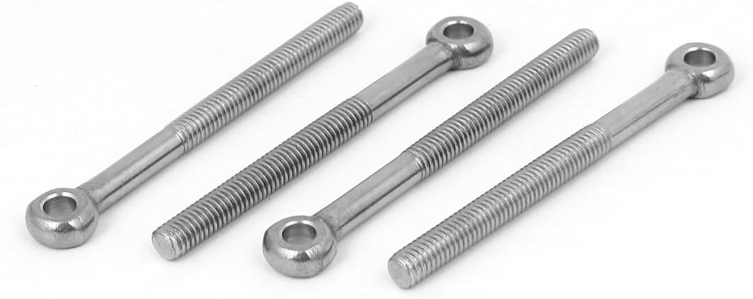 M6 x 70mm 304 Stainless Steel Machine Shoulder Lift Eye Bolt Rigging 4pcs
