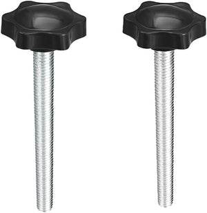 Fastgørelsesknap, 9stk M8x70mm Plommer Hex Formet Greb Star Knap Mandlig Tråd til Bogreol Møbler Dekoration Sort