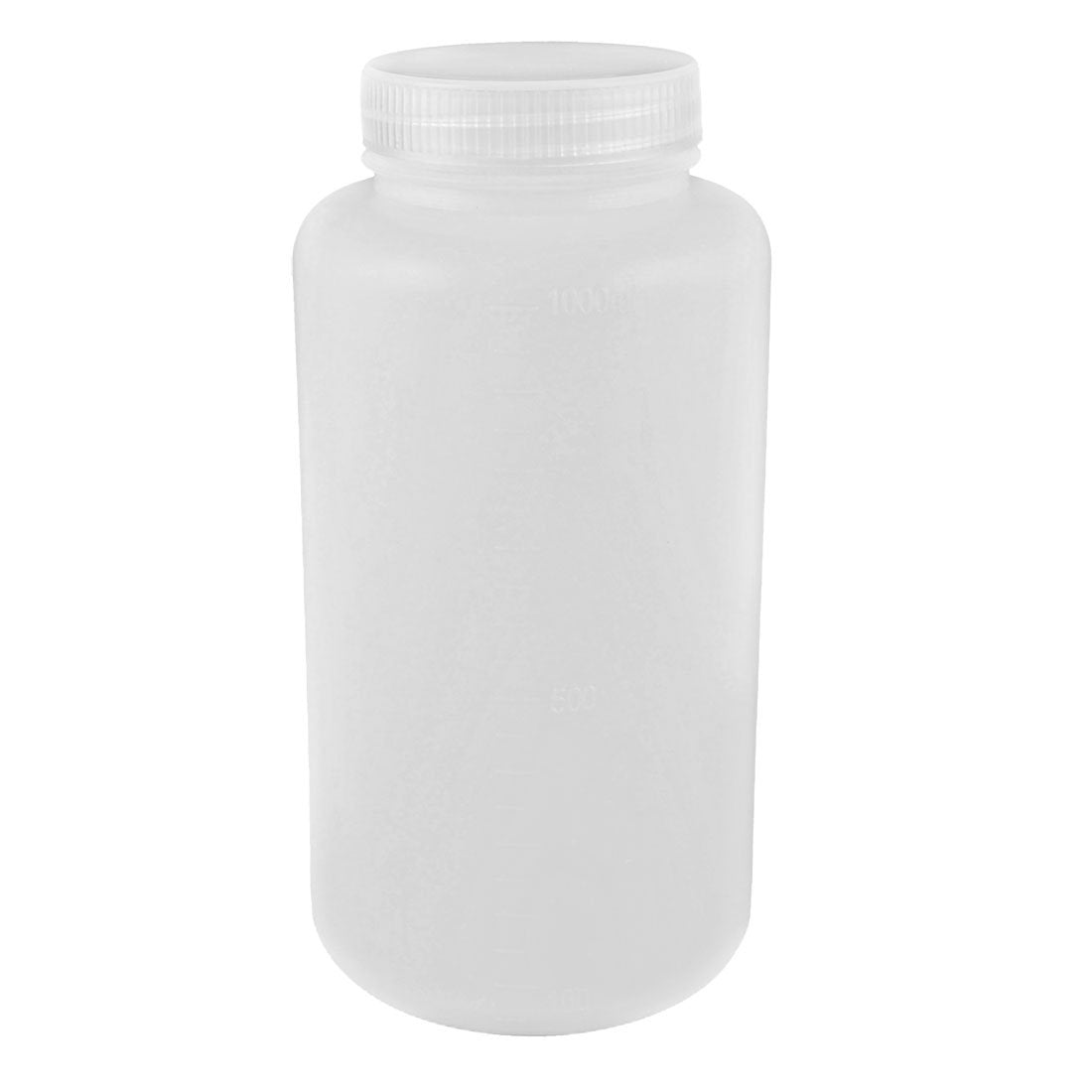 a13042200ux0152 Lab Double Cap Leakproof Plastic Widemouth Bottle Clear White 1000mL
