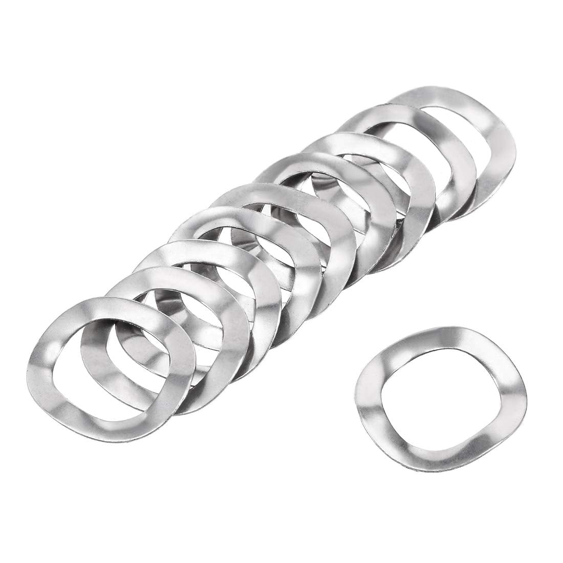 10Pcs 0.49" x 0.71" x 0.01" 304 Stainless Steel Wave Spring Washer for Screw Bolt