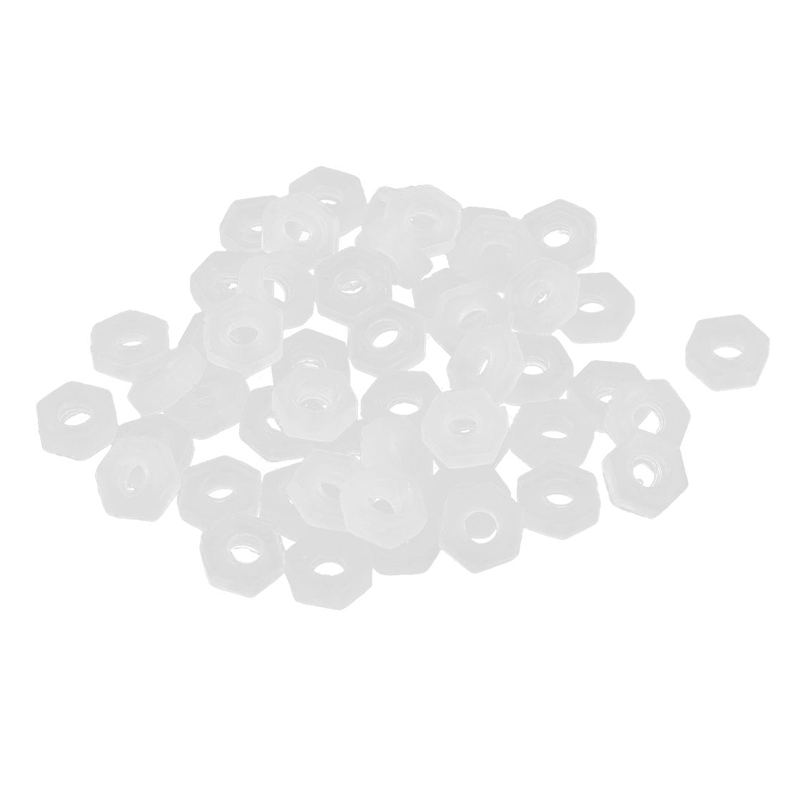 50pcs Nylon M2 Screw Nuts Right Hand Threads Insert Lock Grey White