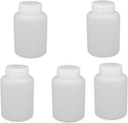 5Pcs 150ml Plastic Wide Mouth Laboratory Reagent Bottle Sample Sealling Bottle White