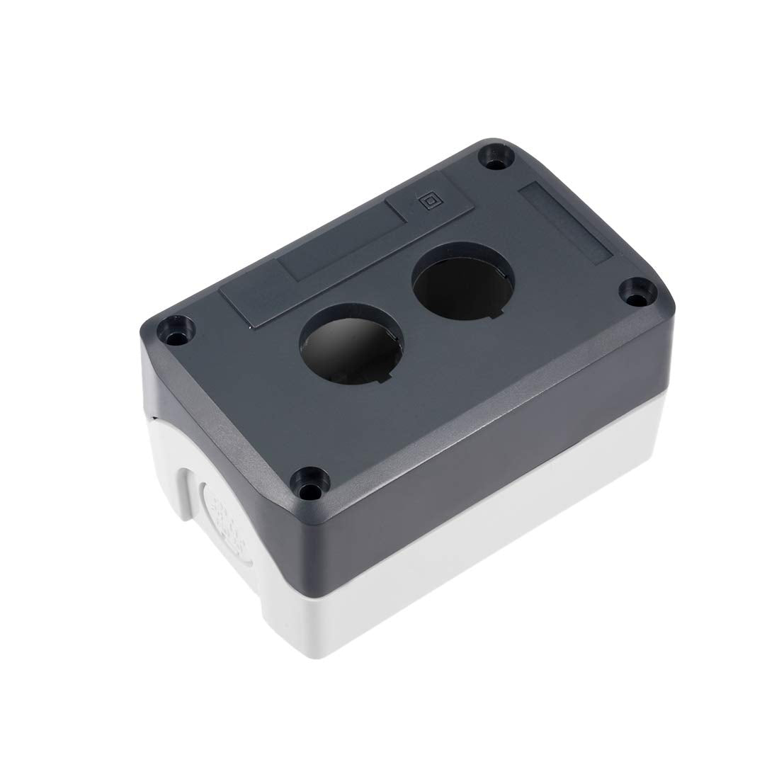 Push Button Switch Control Station Box 22mm 2 Button Hole Waterproof Gray and White