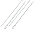 LinkMejor Metal Curved Bent Tip Bag Packing Sewing Stitching Needles 4 Pcs Silver Tone
