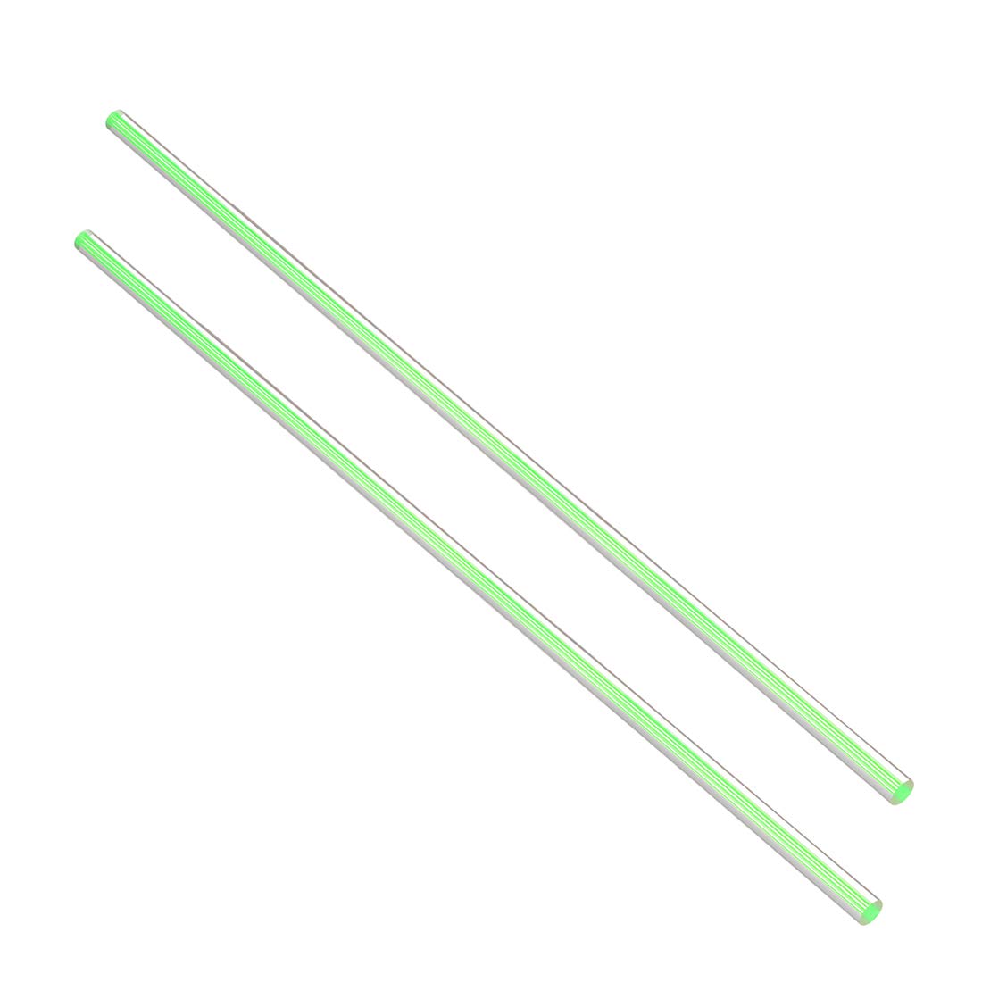 Acrylic Round Rod,5/16 inch Diameter 20 inch Length,Straight Green Line,Solid Plastic PMMA Bar Stick 2pcs