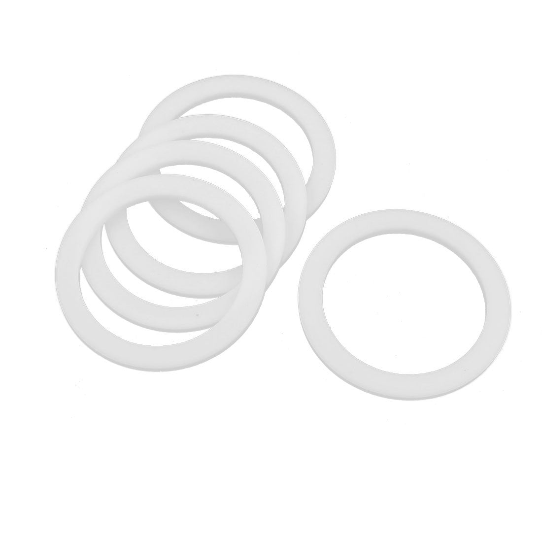 PTFE Flat Washers 45mm OD 35mm ID 2mm Thickness Sealing Gasket for Faucet Pipe Water Hose, White, Pack of 5