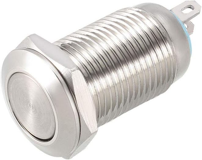 Momentary Metal Push Button Switch 10mm Mounting Dia 1NO 1NC COM DC 30V 0.1A