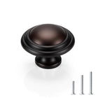 LinkMejor 5 Pack 1-3/8 Inch Cabinet Knobs, Oil Rubbed Bronze Bifold Cabinte Knob, Kitchen Wardrobe Drawer Knobs, Dresser Knobs