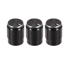 3pcs Potentiometer Knob Cover Cap Black Aluminum 6mm Shaft Dia. Rotary Knob 13mm Dia. X 17mm Height Volume Control Knob