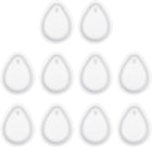 10 Pcs Teardrop Resin Keychain Moulds, Silicone Epoxy Mould Kit with Hole for Pendant Keychains Ornament Jewelry Art Crafts Making DIY Crafts, White