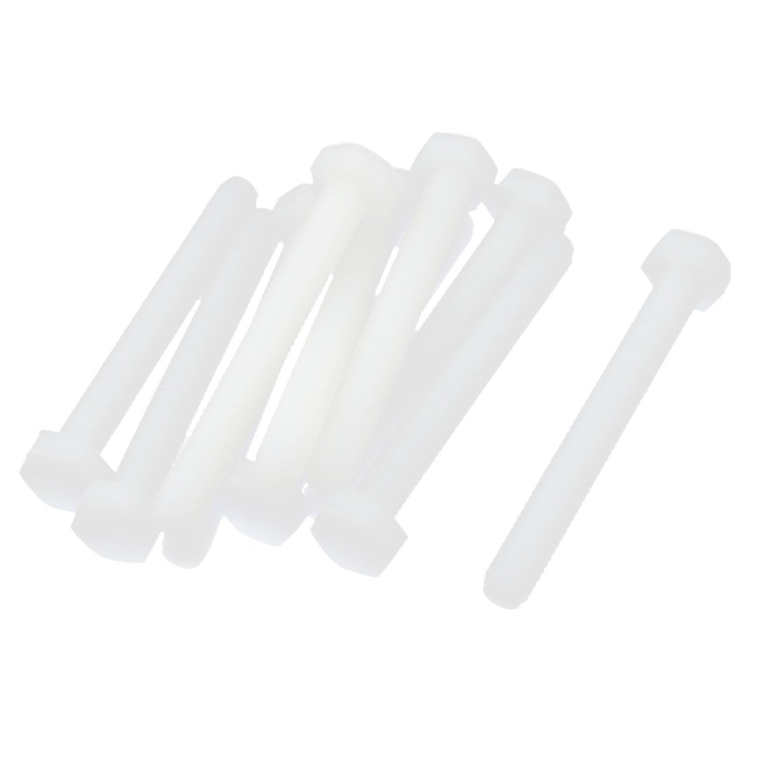 10 Pcs Nylon Hex Head Cap Hexagonal Screw M6 x 50mm