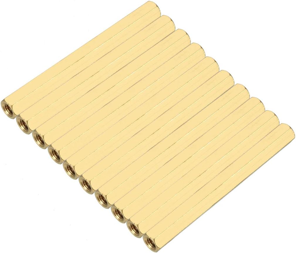 10pcs Brass Straight PCB Pillar Female Thread Hex Standoff Spacer M3x5x45mm