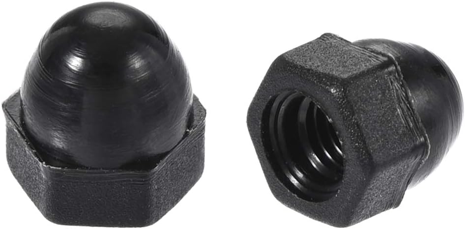 M3 Female Thread Nylon Hex Domed Cap Acorn Nut Black 100pcs